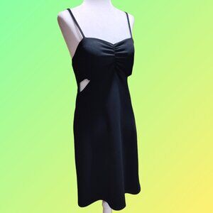 BLACK MINI DRESS WITH SIDE CUTOUTS